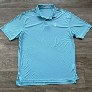 Peter Millar Polo Shirt Featherweight Men's XL Blue White Striped Golf Stretch‎